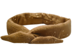 Bandeau vintage gaze pois or caramel