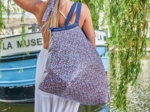 Sac cabas grand romance fleurie