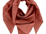 Foulard pompon gaze lurex terracotta