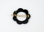Barrette fleur petite noir nacré
