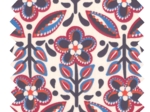 Coupon tissu 1 m ex2474 folkofleur rouge bleu