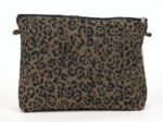 Trousse de toilette leopard matelassé moka