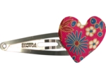 Barrette clic-clac cœur badiane framboise