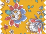 Tissu coton au mètre ex2264 indienne fleurie jaune