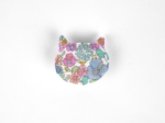 Barrette miaou pastel fleuri