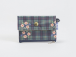 Mini pochette porte-monnaie tartan fleuri
