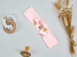 Bandeau jersey bébé noeud petits coeurs