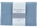 Coupon tissu 1 m ligne blanc marine ex1001
