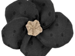 Petite Barrette Pétales de Fleur broderie anglaise noire