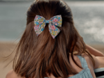 Barrette noeud papillon mille et une fleurs