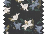 Tissu coton au mètre ex2456 lys fond noir