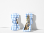 Barrettes clic-clac petits noeuds vichy ciel