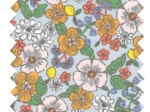 Coupon tissu 50 cm ex2525 fleurs et citrons vert jaune
