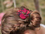 Petite Barrette Pétales de Fleur féérie fuchsia