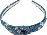 Serre-tête noeud fleuri nude ardoise