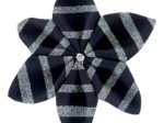 Barrette fleur étoile 4 rayé argent marine