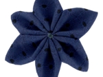Barrette fleur étoile 4 broderie anglaise marine