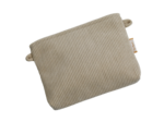 Mini pochette tissu velours côtelé beige