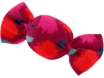 Petite barrette mini bonbon pompons cerise