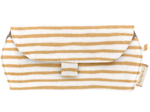 Etui à lunettes rayé or blanc