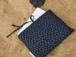 Pochette à livre broché bulle bronze marine