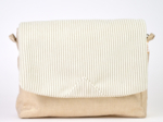 Rabat besace carré grand velours côtelé large ivoire