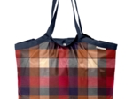 Sac cabas moyen tartan lurex rubis