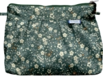 Pochette plissée fleuri kaki