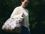 Sac cabas grand cerise en fleur