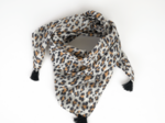 Petit foulard pompon leopard