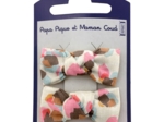 Barrettes clic-clac petits noeuds confetti aqua