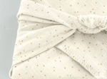 Furoshiki petit 35 x 35 cm gaze pois or écru
