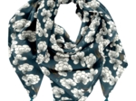 Foulard pompon paradis bleu