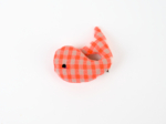 Barrette Baleine vichy orange fluo