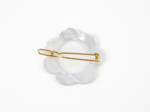 Barrette fleur petite blanc nacré