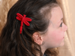Barrette libellule rouge