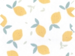 Tissu enduit  au mètre citrons jaune blanc ex1056