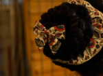 Barrette noeud papillon plumes d'été