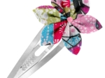 Barrette clic-clac fleur étoile kokeshis