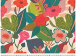 Coupon tissu 50 cm fleurs des iles