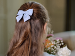 Barrette noeud papillon oxford ciel
