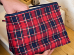 Trousse de toilette tartan rouge