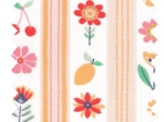 Tissu coton au mètre ex2629 rayé fruité fleuri