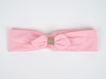 Bandeau jersey bébé noeud oxford rose