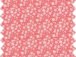 Coupon tissu 1 m petites fleurs rougeex1087