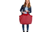 Grand sac cabas en tissu pois rouge