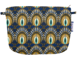 Pochette tissu plumes de paon