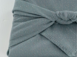 Furoshiki petit 35 x 35 cm gaze pois or bleu gris