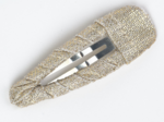 Barrette clic-clac tissu  lin pailleté