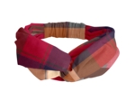 Bandeau croisé enfant 3 - 8 ans Tartan lurex rubis